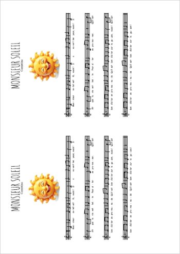 Monsieur soleil Partition gratuite